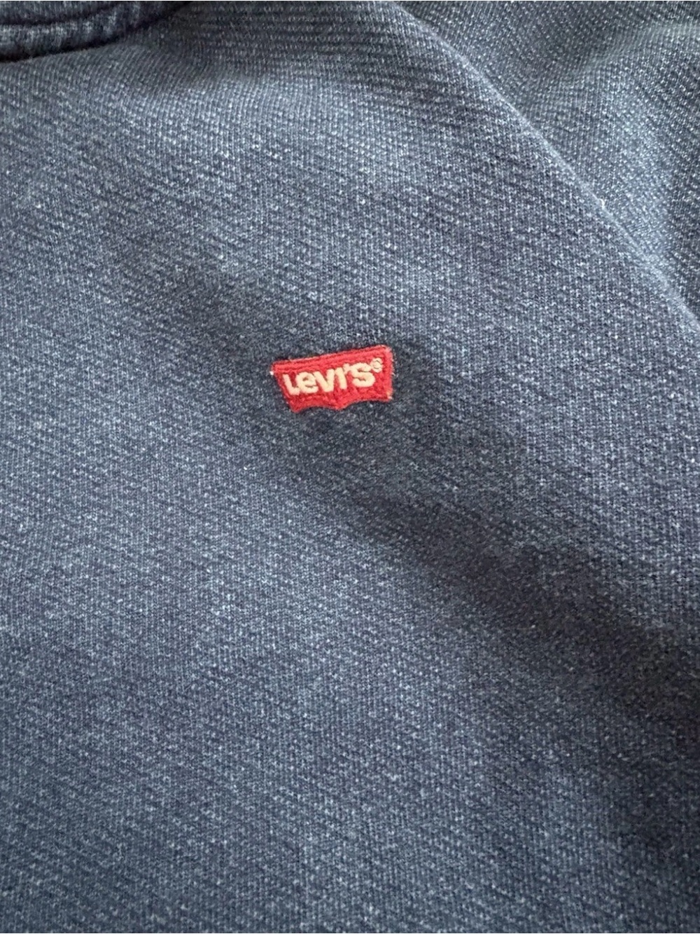 Levi’s Hoodie Full Zip Sweater Size XL Denim Print Chest Logo Sweatshirt - Picture 2 of 8